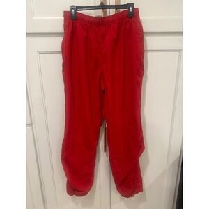 Red Track Pants BCG Men's Lightweight Elastic Waist Zipper Leg Activewear Large